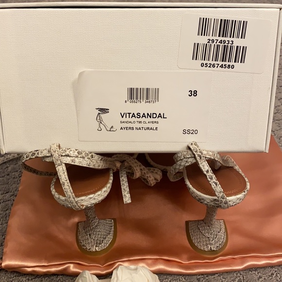 Amina Muaddi Vita Sandal wrap nSnakeskin sz 38 - Picture 8 of 8
